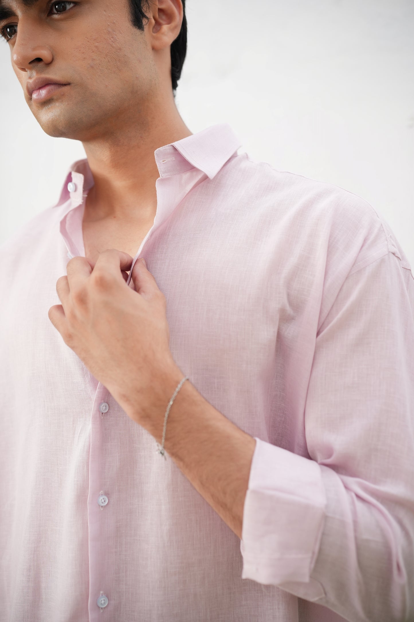 PINK LINEN FULL SLEEVE SHIRT