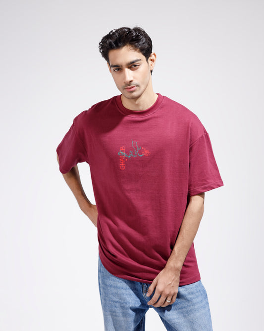 MAROON OVERSIZED T-SHIRT