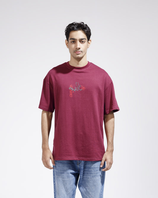 MAROON OVERSIZED T-SHIRT