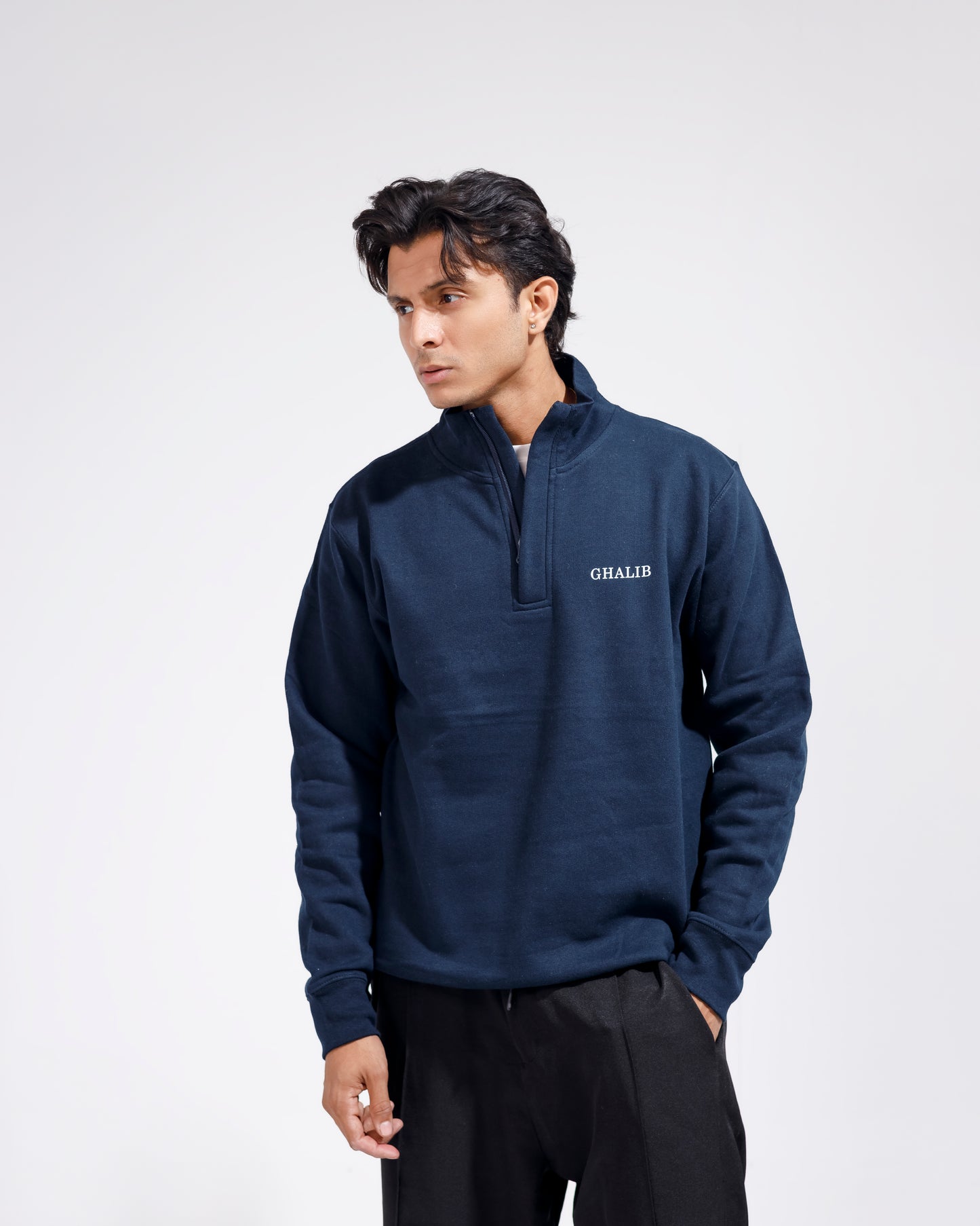 NAVY BLUE QUARTER ZIPPER